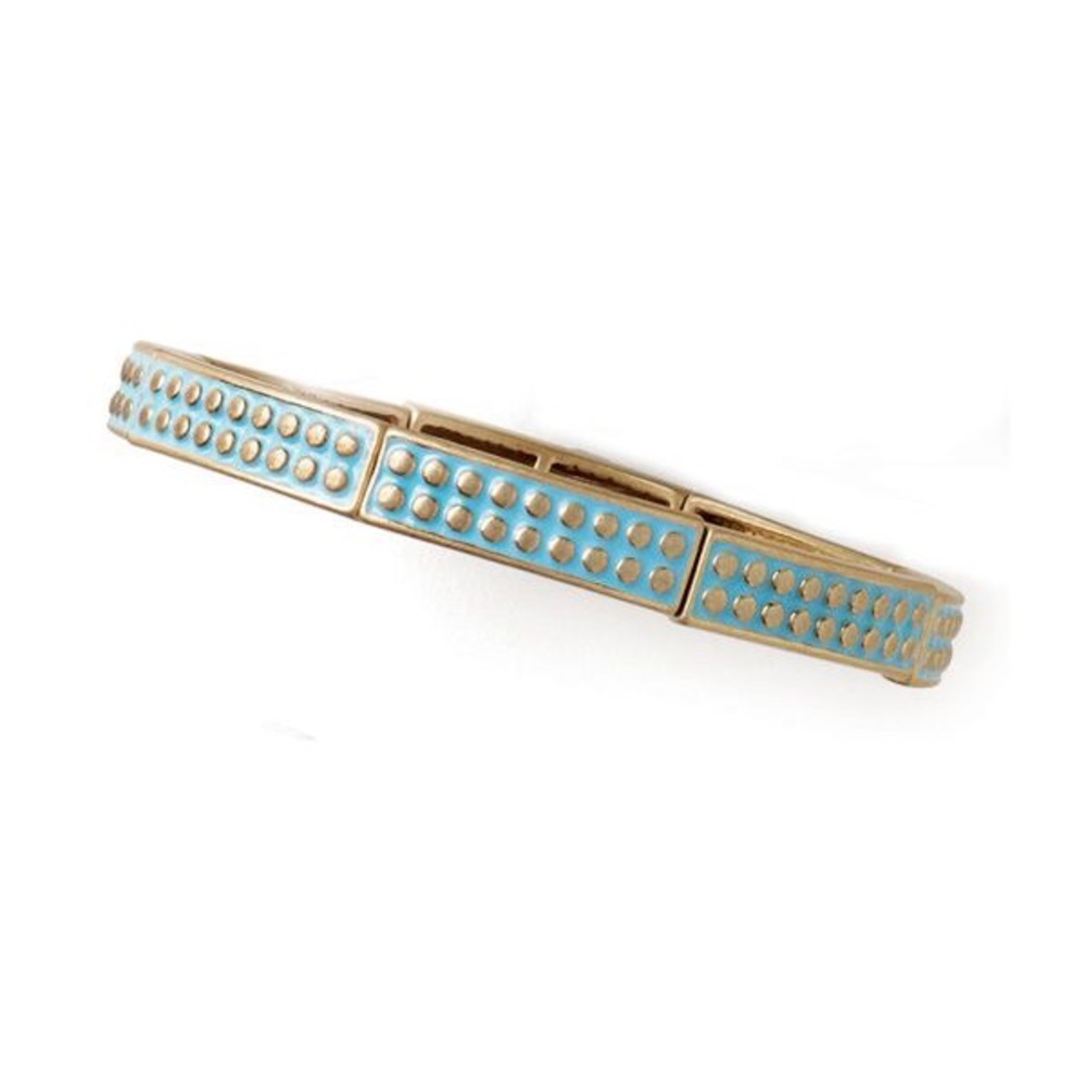 Lia Sophia “Swiss Dots” Turquoise & Gold Bangle